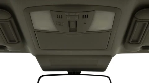 Rearview mirror close up in car interior  2018 Infiniti QX80 4WD Stock Footage 159991537
