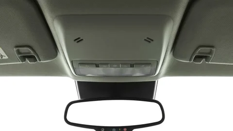 Rearview mirror close up in car interior  2019 Buick Encore Preferred Stock Footage 160021328