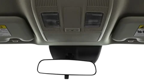 Rearview mirror close up in car interior  2019 Toyota Yaris LE Stock Footage 160032625