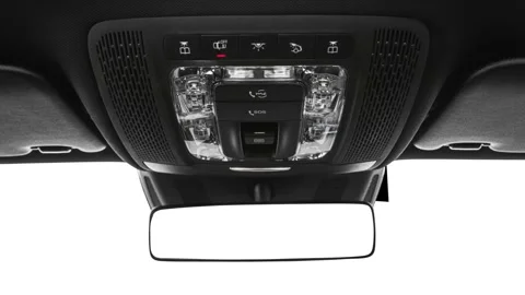 Rearview mirror close up in car interior  2019 Mercedes-Benz A-Class A220 Stock Footage 160059540