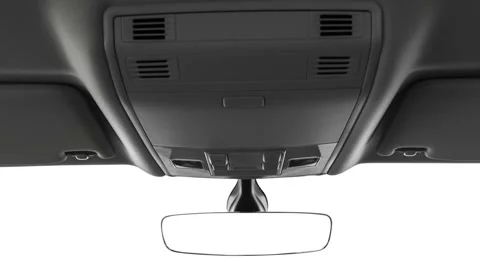 Rearview mirror close up in car interior  2019 Volkswagen Arteon SE W/ 4MOTION Video stock 160078599
