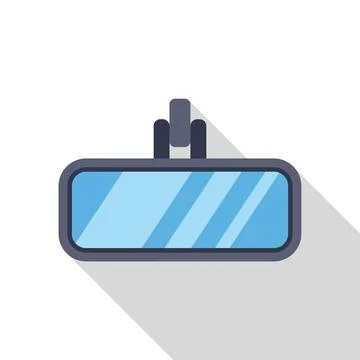 Rearview mirror hanging, reflecting light blue sky, ensuring safe driving イラスト素材