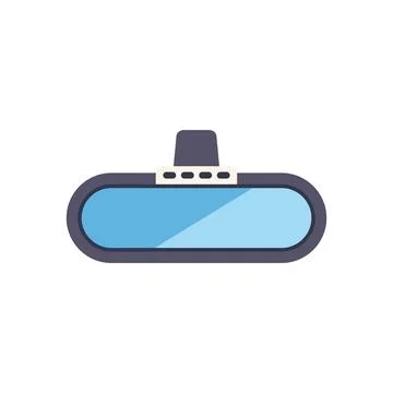 Rearview mirror hanging from windshield reflecting sky light Stock Illustration