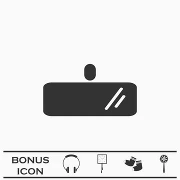 Rearview mirror icon flat Stock Illustration
