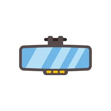 Rearview mirror icon representing car safety and driving Stock Illustration