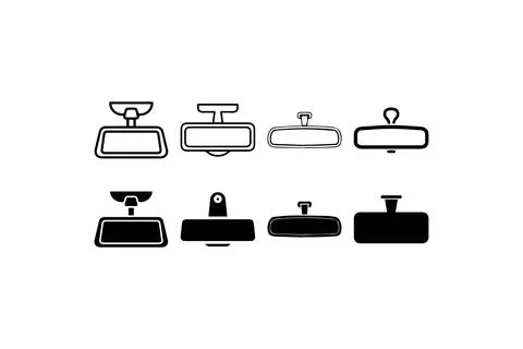 Rearview mirror icon set collection. Vector illustration design. Stock Illustration