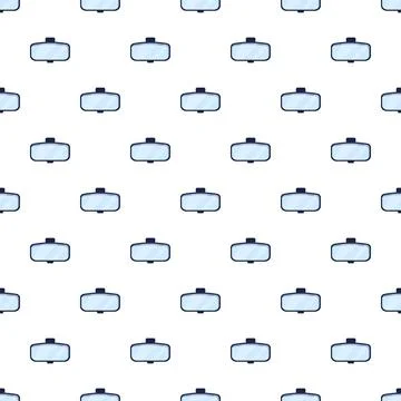 Rearview mirrors forming a repeating pattern on white background 스톡 일러스트