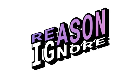 REASON vs IGNORE, 3D Text Animation in Isometric View with Opposite Word Motion Stock Footage 314263853