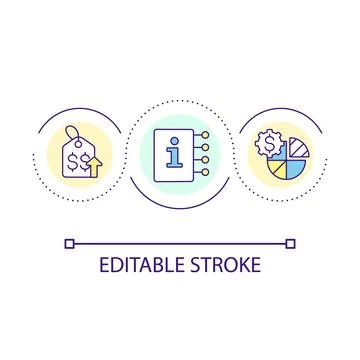 Reasonable price growth loop concept icon Stock Illustration