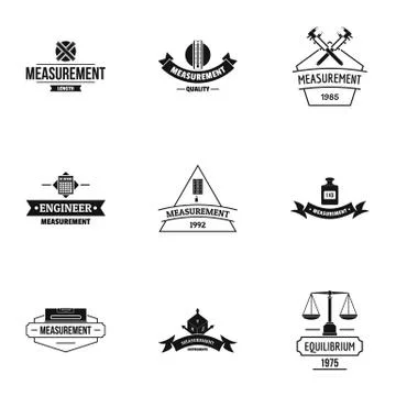 Reasoned decision logo set, simple style 스톡 일러스트