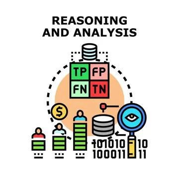 Reasoning and analysis information technology concept illustration Stock Illustration
