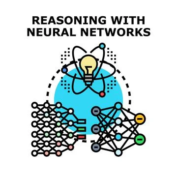 Reasoning with neural networks and artificial intelligence concept Stockillustratie