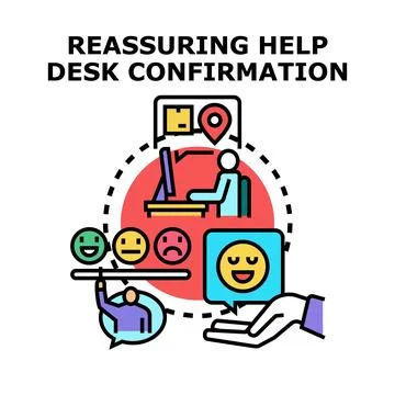 Reassuring customer support confirmation and satisfaction concept Stock Illustration