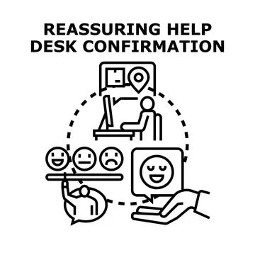 Reassuring customer support confirmation and satisfaction concept Stock Illustration