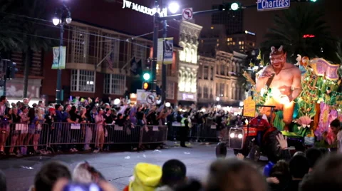 The Rebaiyat float in mardi gras parade Stock Footage 50144916