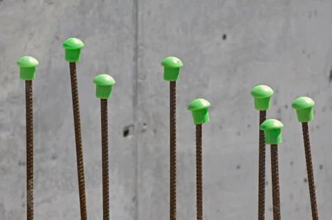 Rebar caps Stock Photos