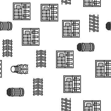 Rebar Construction Vector Seamless Pattern Stock Illustration