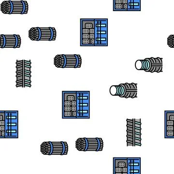 Rebar Construction Vector Seamless Pattern Stock Illustration