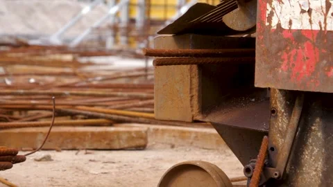 Rebar Cutting Machine Industrial Construction Tool Stock Footage 333349068