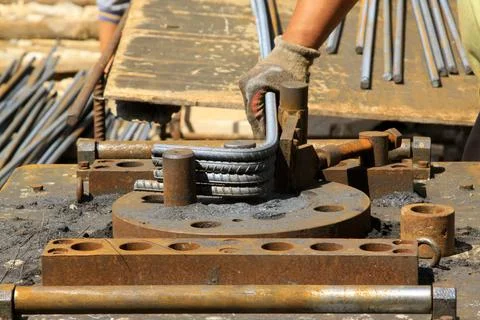 Rebar processing Foto stock