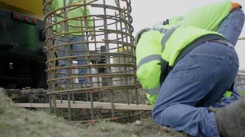 Rebar support installation Stock Footage 238860932