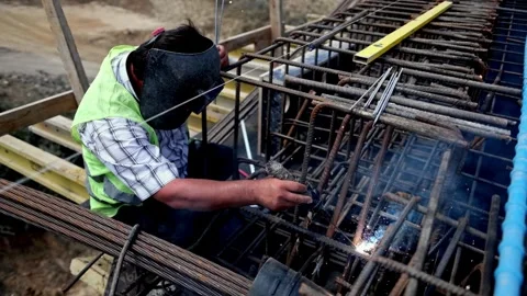 Rebar Welding Stock Footage 336863279