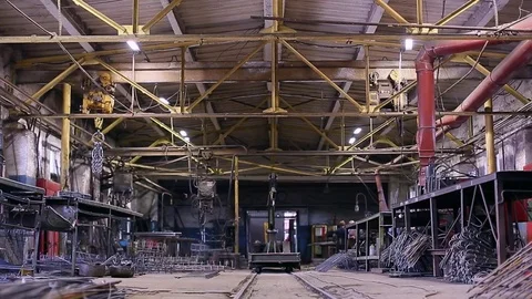 Rebar workshop on conctrete factory Stock Footage 70208183