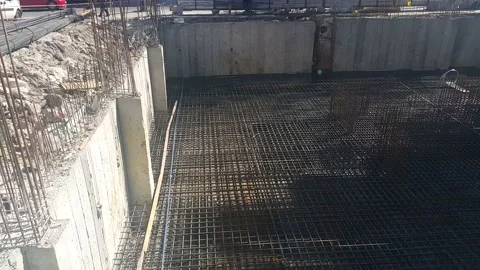 Rebars stacked on top of each other Stock Footage 154177630