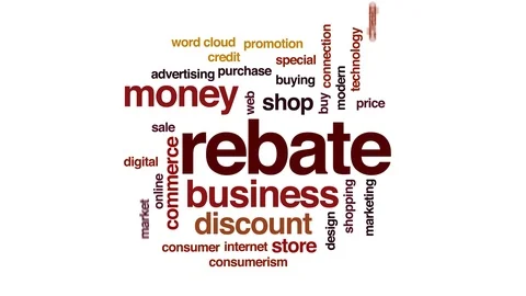 Rebate animated word cloud. Kinetic typography. Stock Footage 111433209