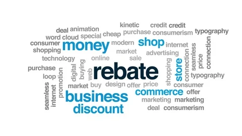 Rebate animated word cloud. Kinetic typography. Stock Footage 111433345