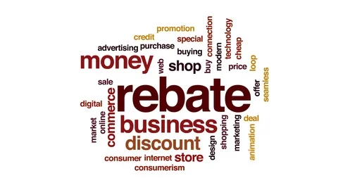 Rebate animated word cloud. Kinetic typography. Stock Footage 111476162