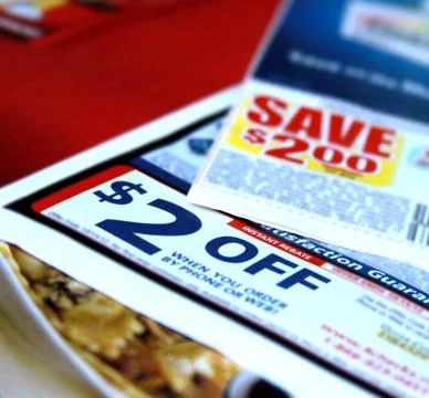 Rebate coupons Stock Photos