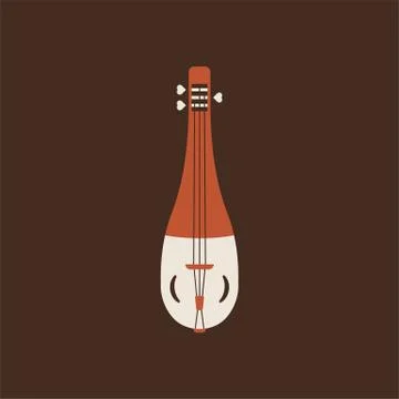 Rebec flat vector icon. Folk music instrument Stock Illustration