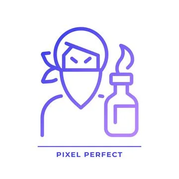 Rebel pixel perfect gradient linear vector icon 스톡 일러스트