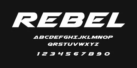 Rebel Typography Vector Font – Bold Alternative Typeface Stock Illustration