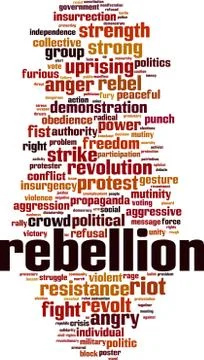 Rebellion word cloud Stock Illustration
