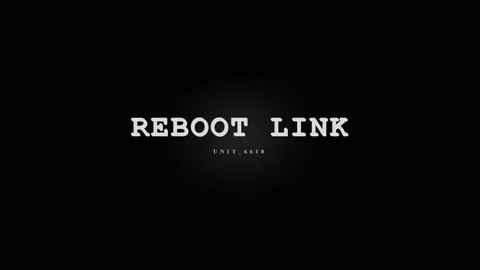 Reboot Link Text Animation - Glitch Effect on Black Background Stock Footage 331568397
