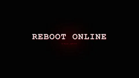 Reboot Online Text Effect - Glitchy Digital Title Animation with Red Glitch.. Stock Footage 331568269
