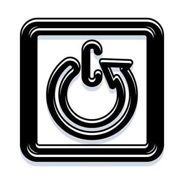 Reboot or restart icon symbol on white background 库存插图