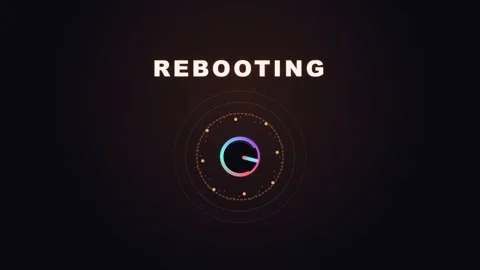 Rebooting System Status Interface Digital Animation Progress Screen 库存影片 332695316