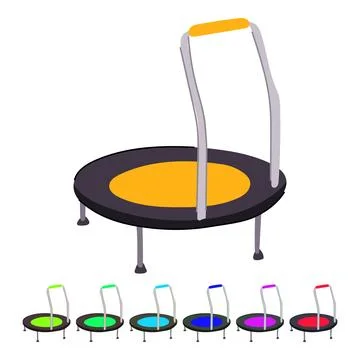 Rebound trampoline jumping vector cartoon graphic Stock Illustration