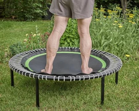 Rebounding with mini trampoline Stock Photos