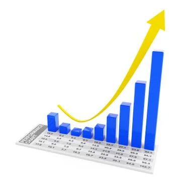 Rebounding performance chart Stock Illustration