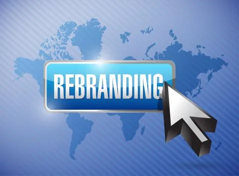 Rebranding button and cursor Stock Illustration