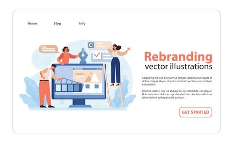 Rebranding Strategy Team. A dynamic vector illustration depicting a team Stock Illustration