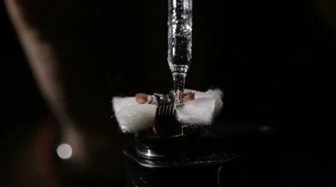 Rebuildable Dripping Vaping Atomizer Stock Footage 68175515