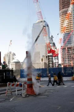 Rebuilding at ground zero Foto stock