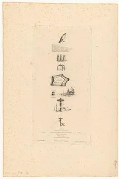Rebus with eight objects that together form the text Borrower Ne Fut Verit... Stock Photos