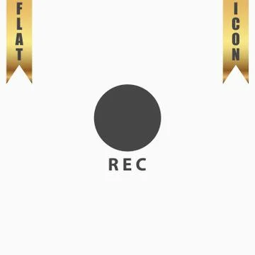 Rec button flat icon Stock Illustration