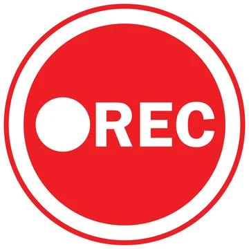 Rec button icon. Video recording button concept. Red Rec button symbol. Stock Illustration